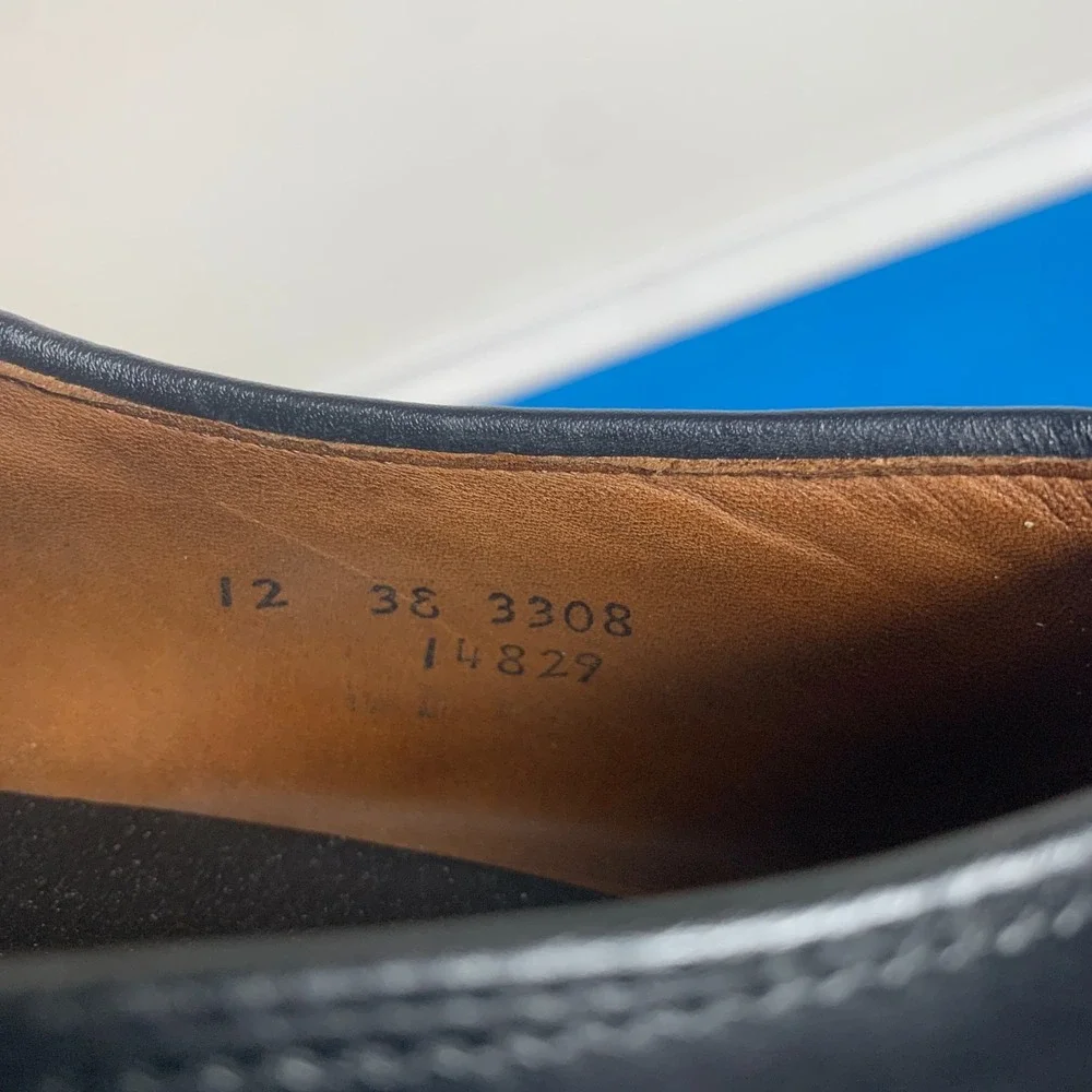 ALLEN EDMONDS Clifton Cap Toe Black Oxford Shoes Size 12 Made In USA